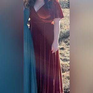 Baltic Born Megan Velvet Wrap Dress in Rust